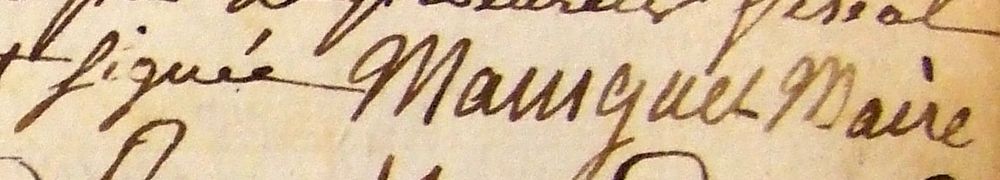 Signature (23 mars 1791) de Pierre-Michel Mainguet extraite du Registre de l’Assemblée municipale, 1790-1793 ©Archives municipales de la ville de Montreuil