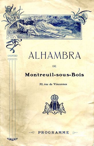 Couverture du programme de l’Alhambra (sans date) ©Coll. Musée de l’Histoire vivante