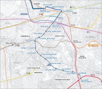 Montreuil - Le prolongement du tramway T1