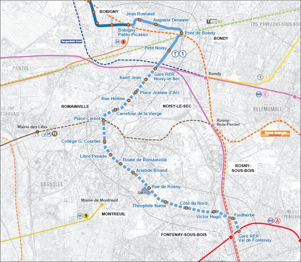 Montreuil - Le prolongement du tramway T1