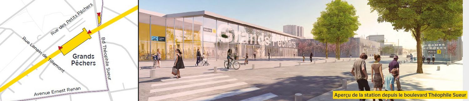  Prolongement de la ligne 1 - La station Grands Pêchers à Montreuil