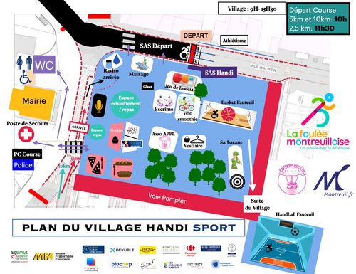 La foulée montreuilloise |plan du village sportif