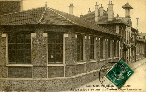 Groupe scolaire Paul-Bert, rue Lavoisier, au début du XXe siècle (carte postale) ©Coll. Musée de l’Histoire vivante