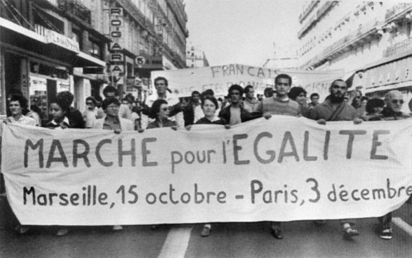 La marche nationale pour l'égalité des droits et contre le racisme démarre le 15 octobre 1983 à Marseille. (Photo AFP)