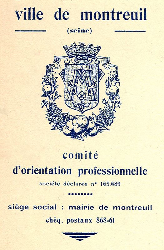 Blason présent sur l’en-tête d’une lettre datée des années 1930 ©Archives municipales de Montreuil