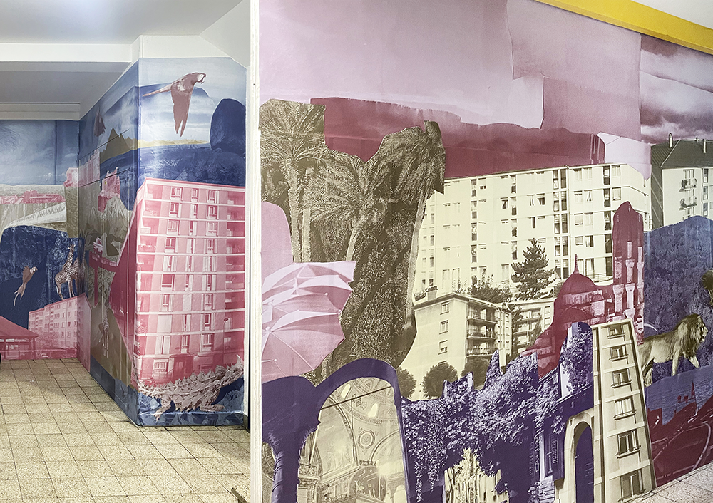 "Ici & ailleurs", fresques participatives, Lolita Bourdet & Leïla Cab, 2023